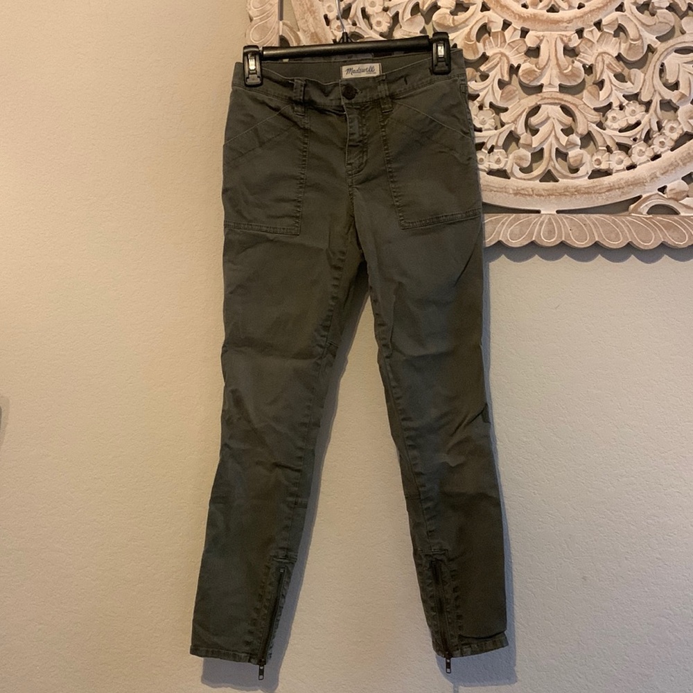 Cargo army green madewell skinny jeans